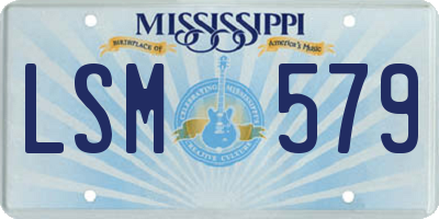 MS license plate LSM579