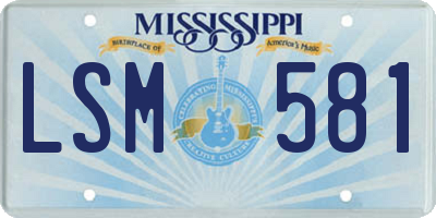 MS license plate LSM581