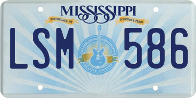 MS license plate LSM586