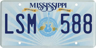 MS license plate LSM588
