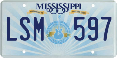 MS license plate LSM597