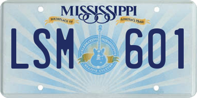 MS license plate LSM601