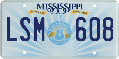 MS license plate LSM608