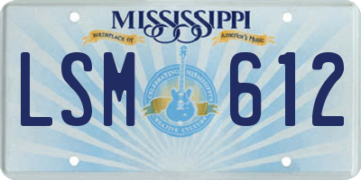 MS license plate LSM612