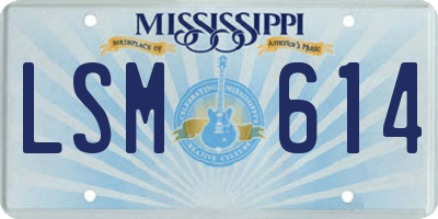 MS license plate LSM614