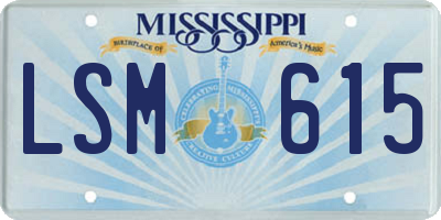 MS license plate LSM615