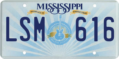 MS license plate LSM616