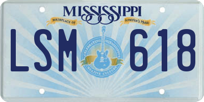 MS license plate LSM618