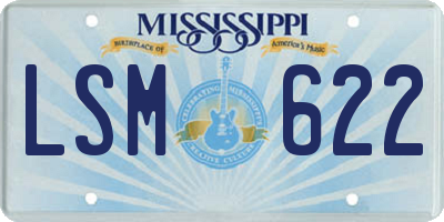 MS license plate LSM622