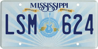 MS license plate LSM624
