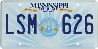 MS license plate LSM626