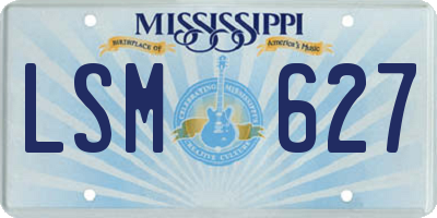 MS license plate LSM627