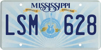 MS license plate LSM628
