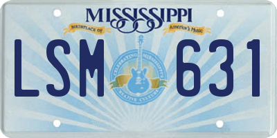 MS license plate LSM631
