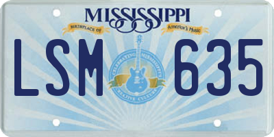 MS license plate LSM635