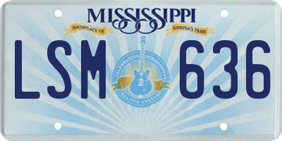MS license plate LSM636