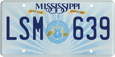MS license plate LSM639
