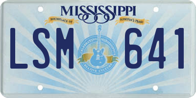 MS license plate LSM641
