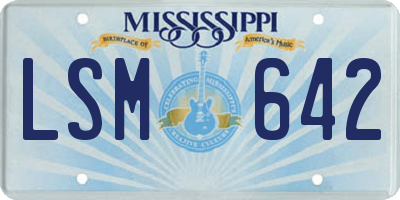 MS license plate LSM642