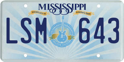 MS license plate LSM643