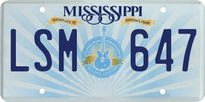 MS license plate LSM647