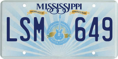 MS license plate LSM649