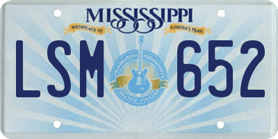 MS license plate LSM652