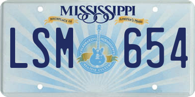 MS license plate LSM654