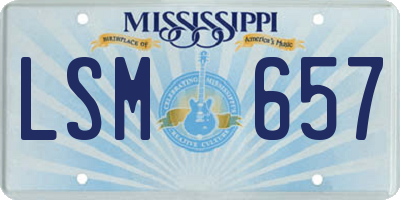 MS license plate LSM657
