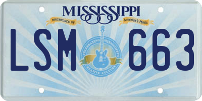MS license plate LSM663