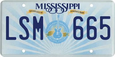 MS license plate LSM665