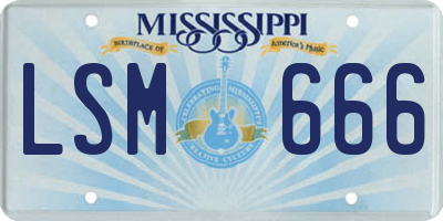 MS license plate LSM666