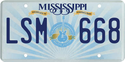MS license plate LSM668