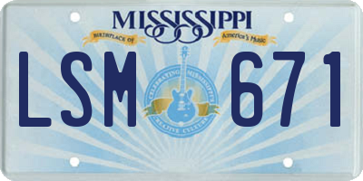 MS license plate LSM671