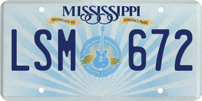 MS license plate LSM672