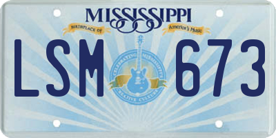 MS license plate LSM673