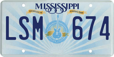 MS license plate LSM674