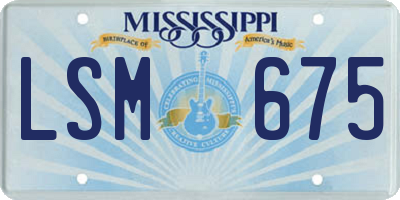 MS license plate LSM675