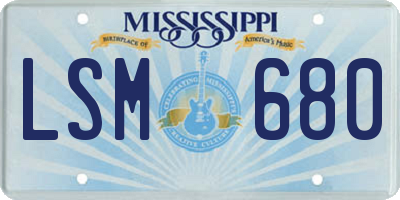 MS license plate LSM680