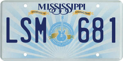 MS license plate LSM681