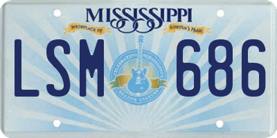MS license plate LSM686