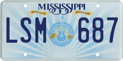 MS license plate LSM687