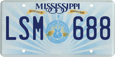 MS license plate LSM688