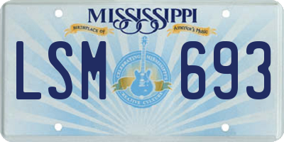 MS license plate LSM693