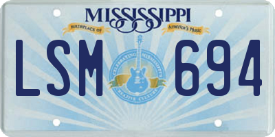 MS license plate LSM694