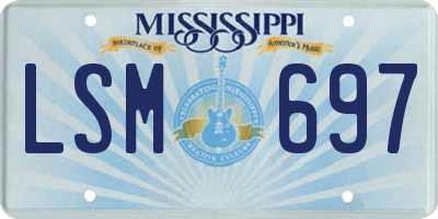 MS license plate LSM697