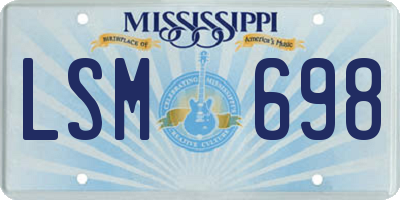 MS license plate LSM698
