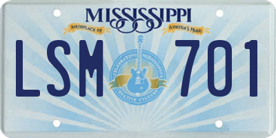 MS license plate LSM701