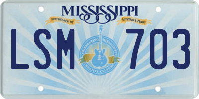 MS license plate LSM703