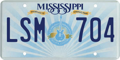 MS license plate LSM704